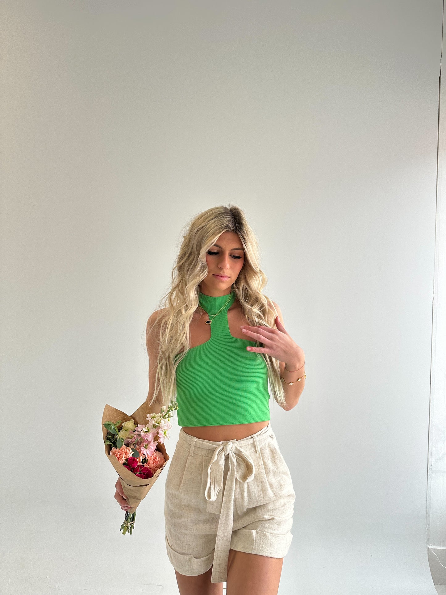Kelly Green Halter Top