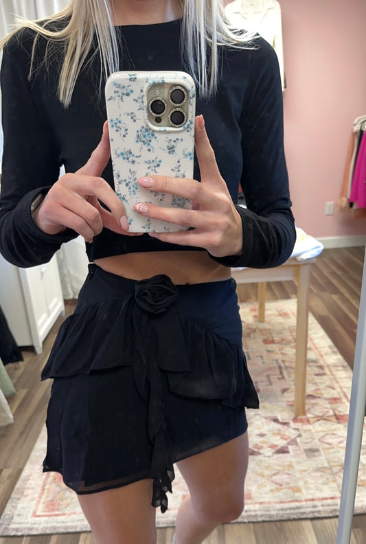Rosette Mini Skirt