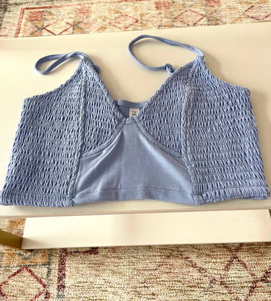 The Sydni Summer Crop Top in Baby Blue