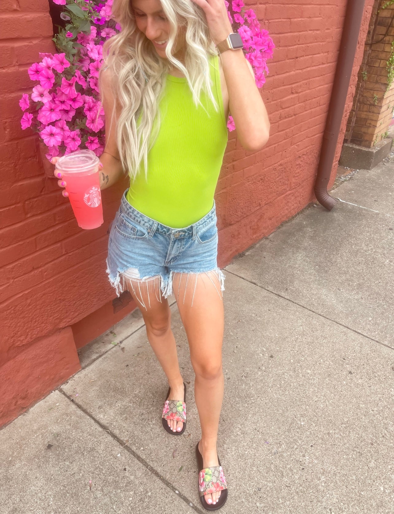 Rhinestone Baby Mid Rise Shorts