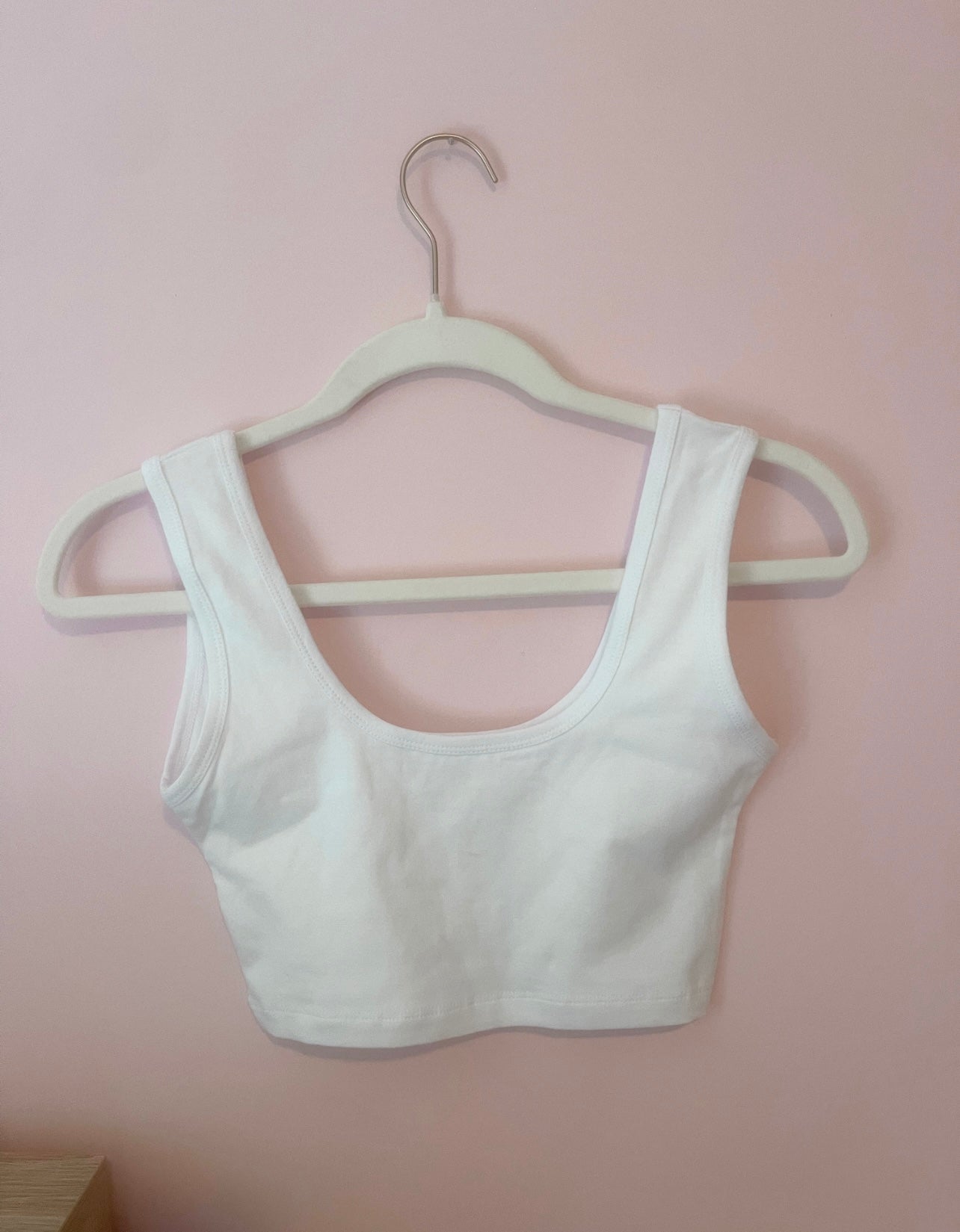 White Basic Crop Tank