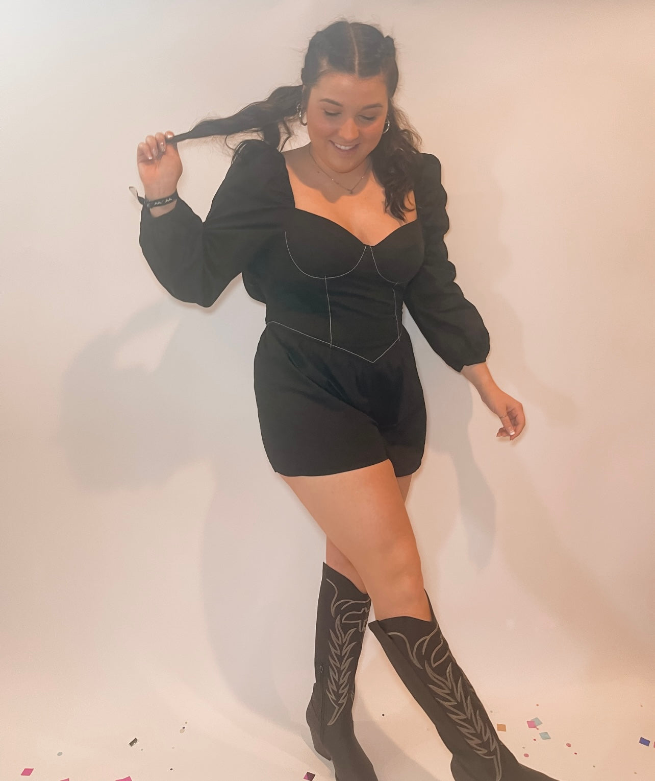 The Paige Puff Sleeve Romper