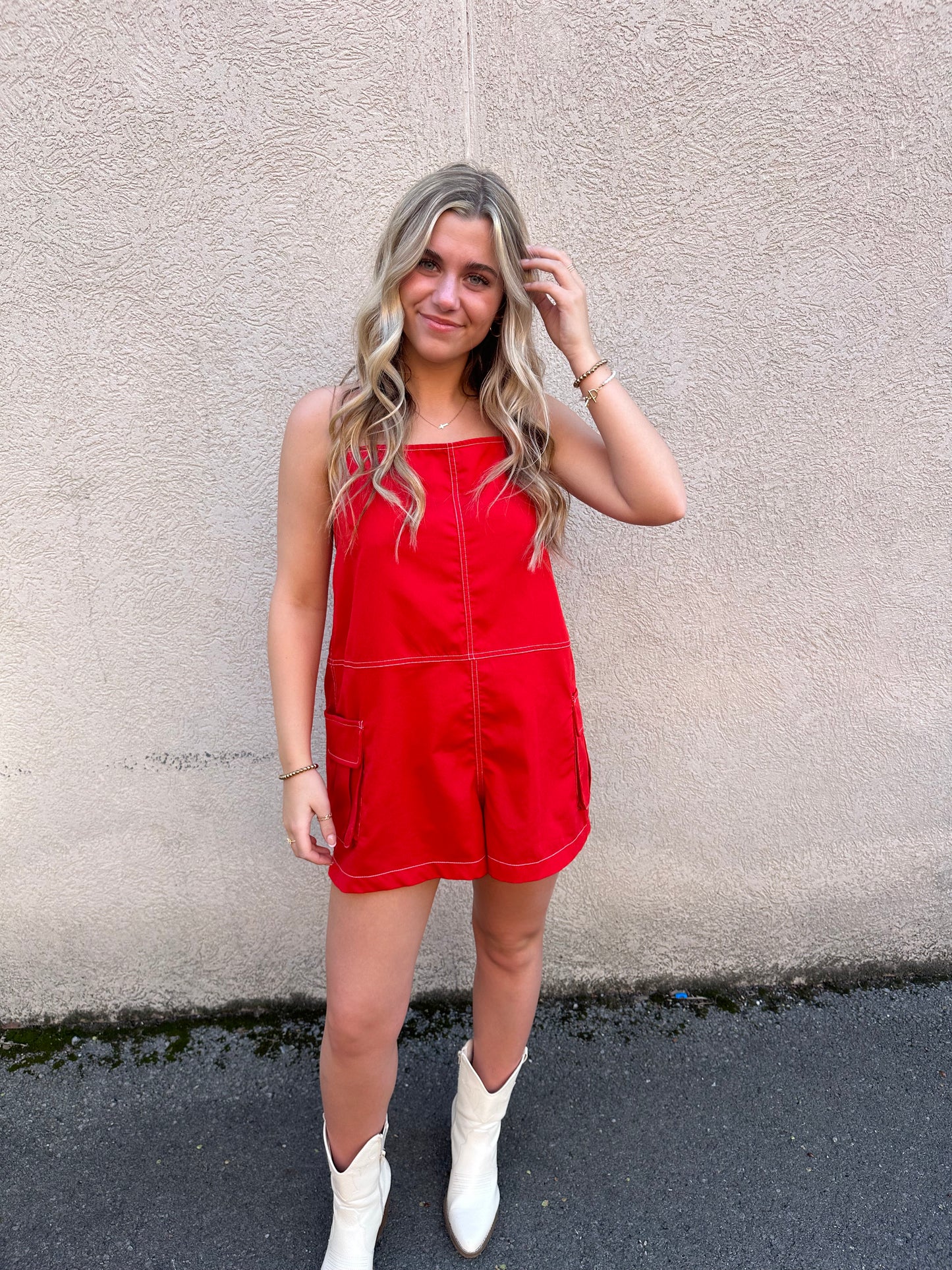 The Hannah Red Romper