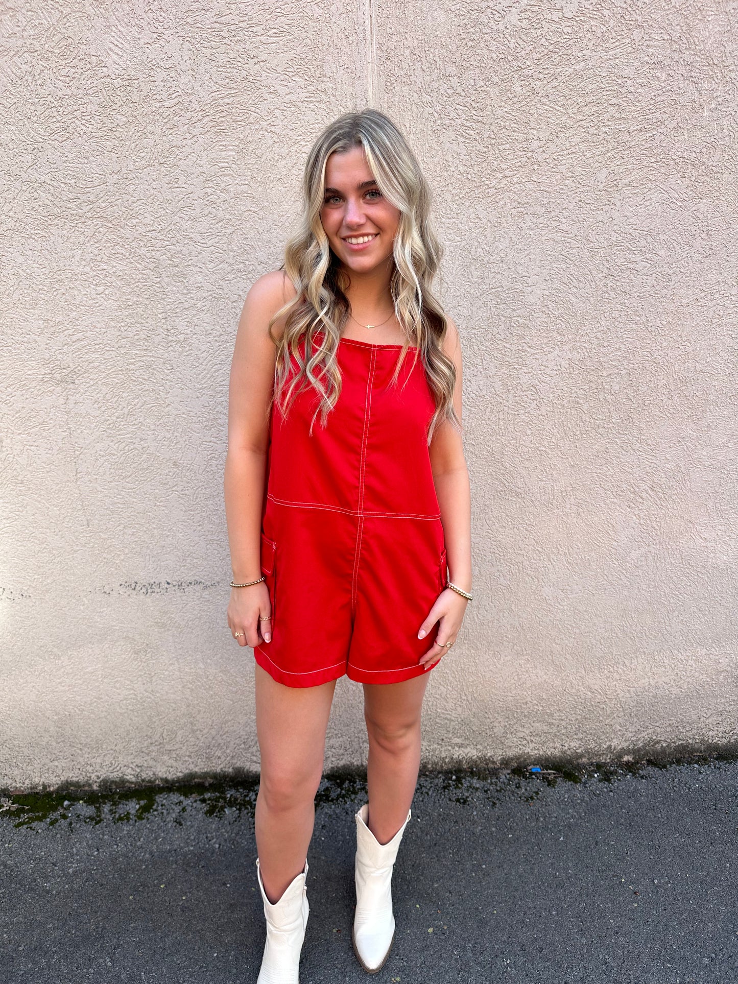 The Hannah Red Romper