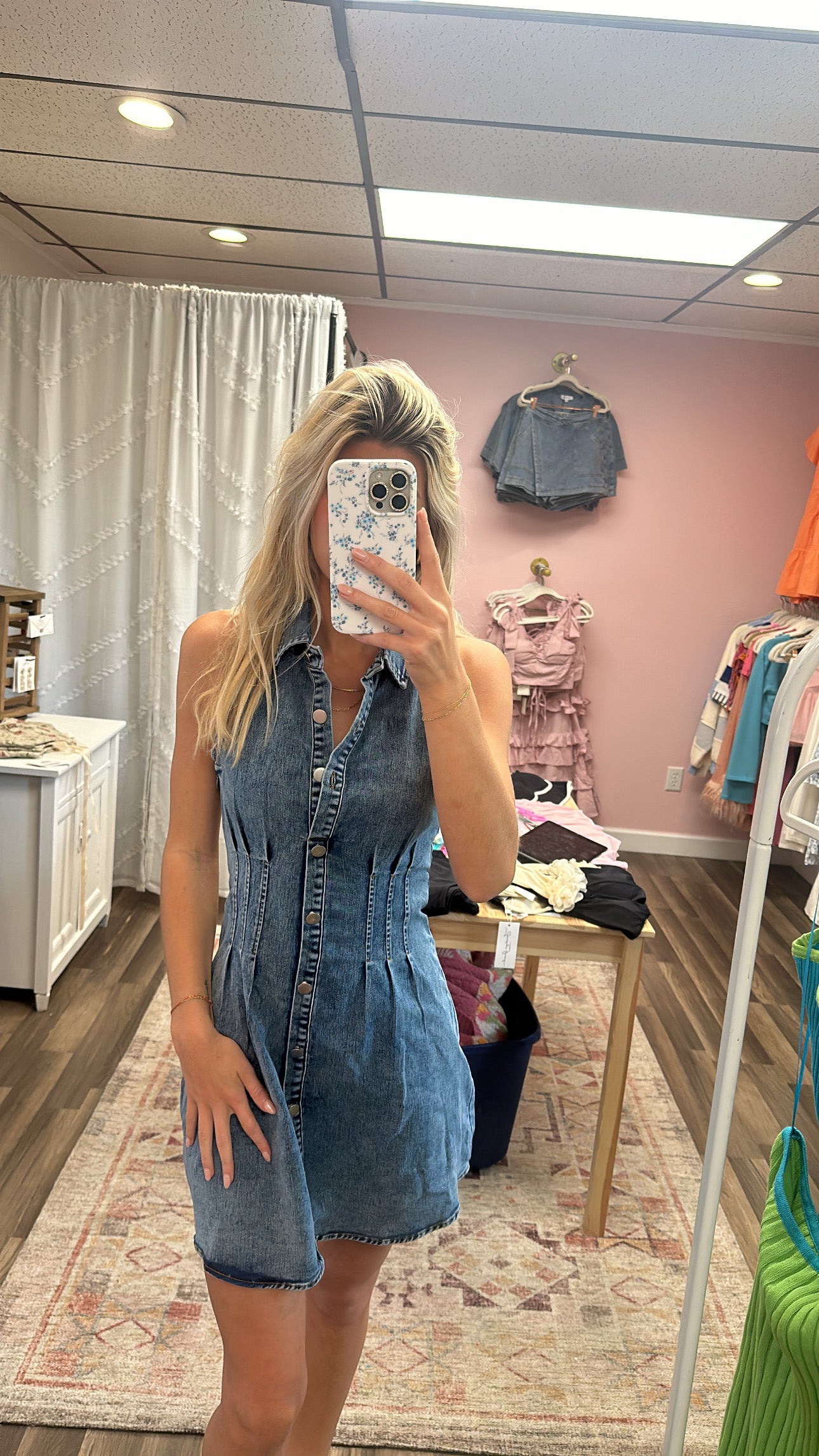 The Aubrey Sleeveless Denim Dress