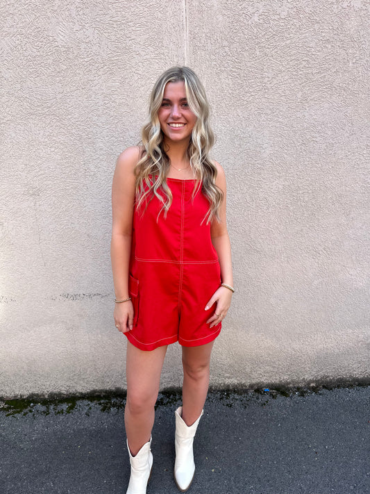 The Hannah Red Romper