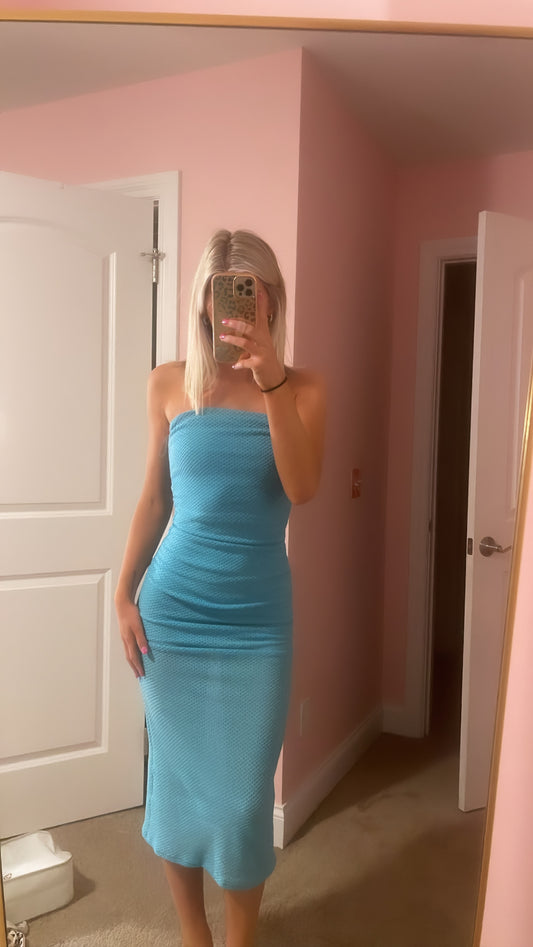 Aqua Tube Midi Dress