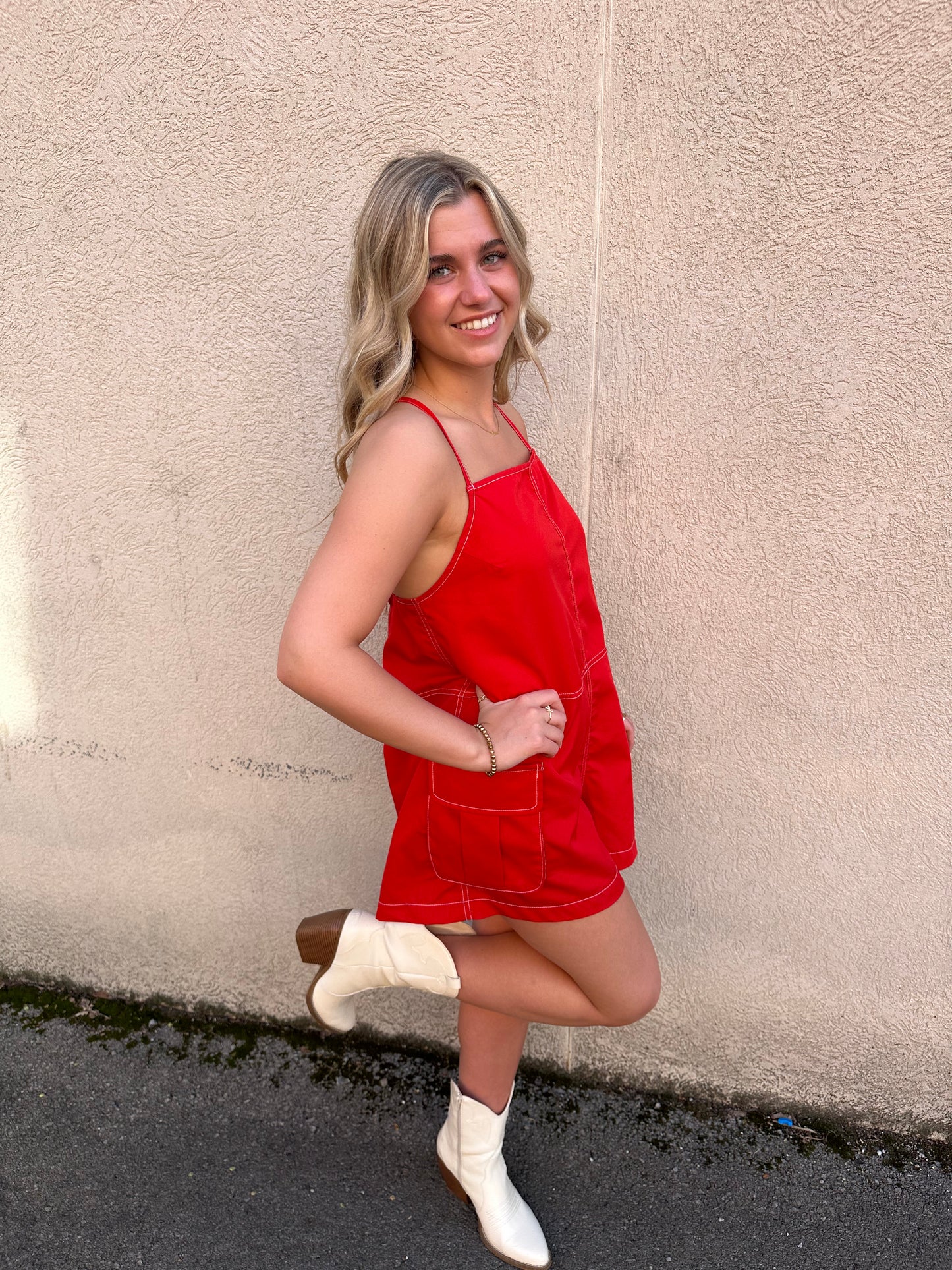 The Hannah Red Romper