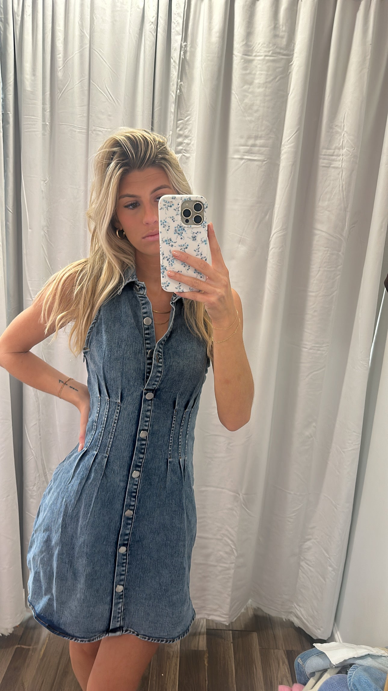 The Aubrey Sleeveless Denim Dress