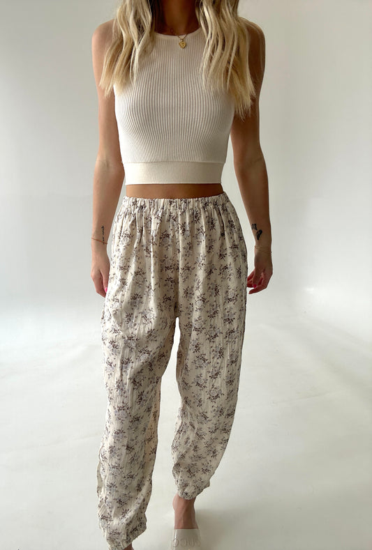 Tea Party Floral Linen Pants