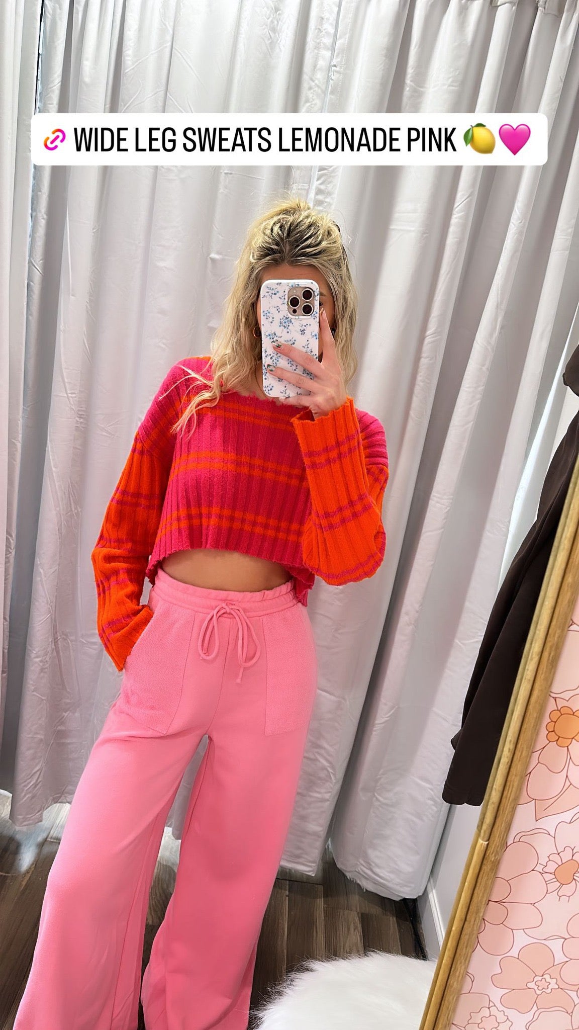 Wide Leg Sweats Lemonade Pink