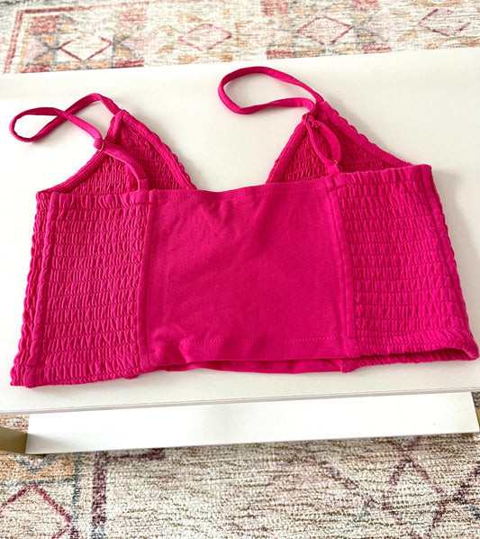 The Sydni Summer Crop Top in Hot Pink