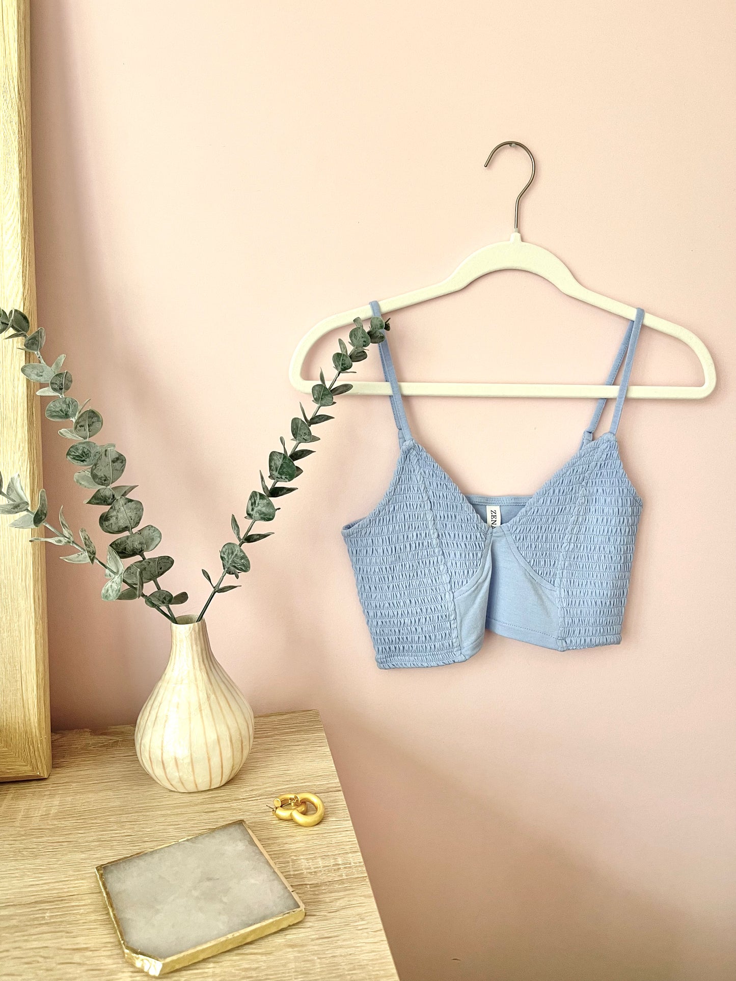 The Sydni Summer Crop Top in Baby Blue