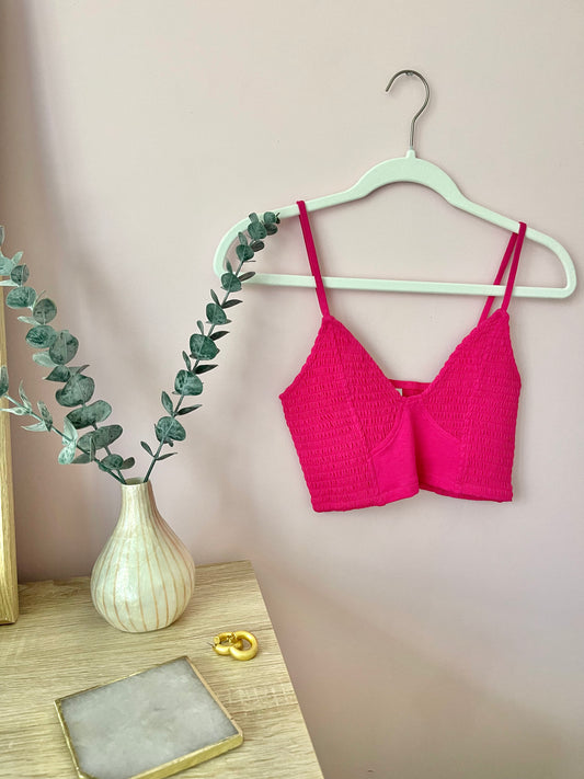 The Sydni Summer Crop Top in Hot Pink