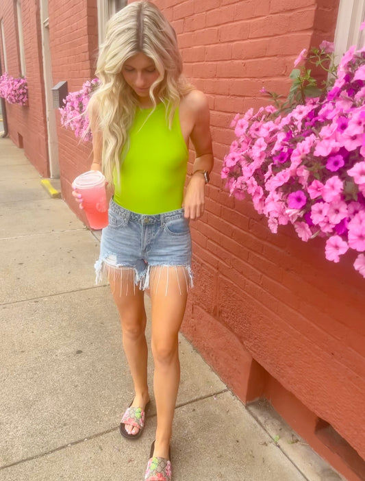 Rhinestone Baby Mid Rise Shorts