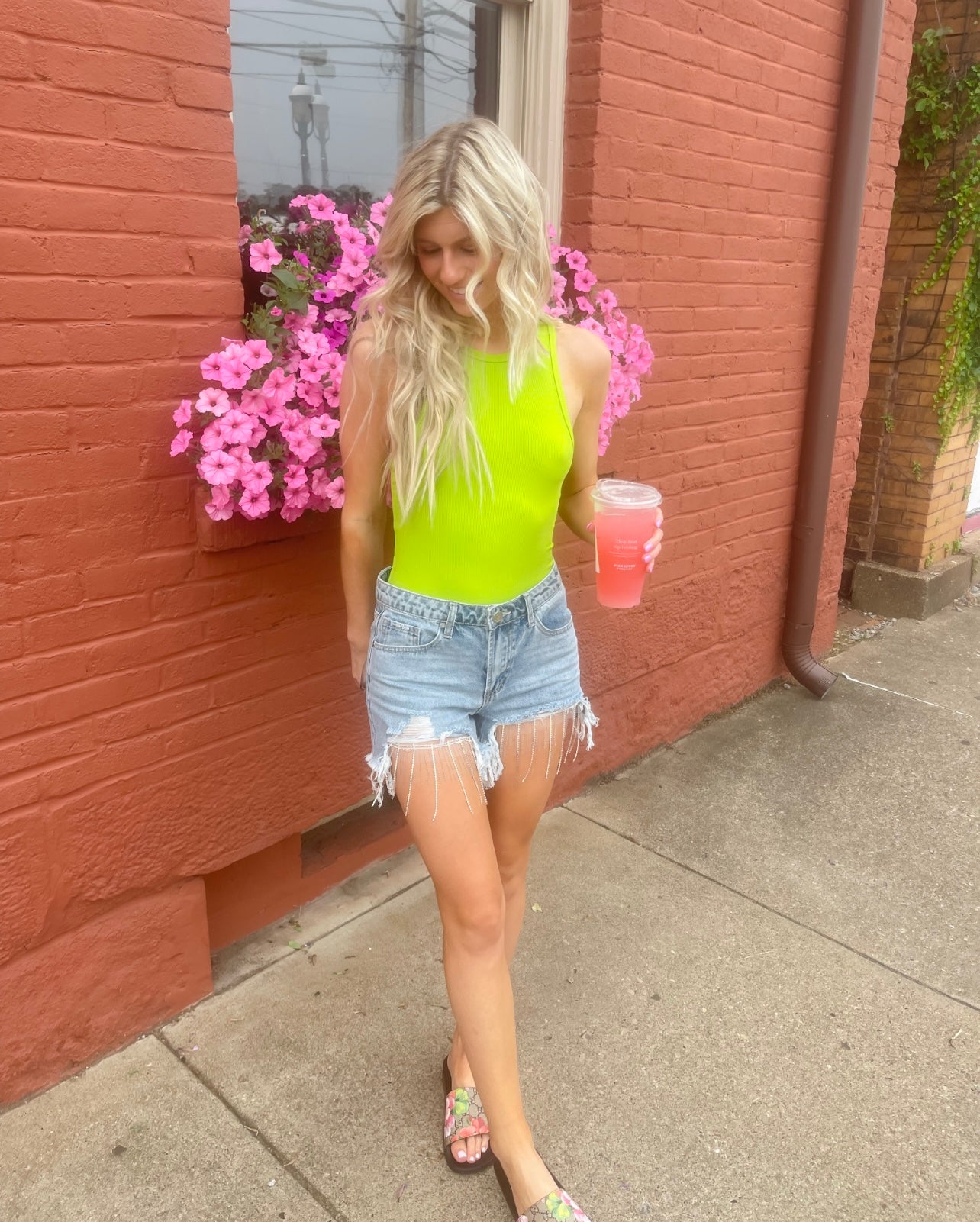 Rhinestone Baby Mid Rise Shorts