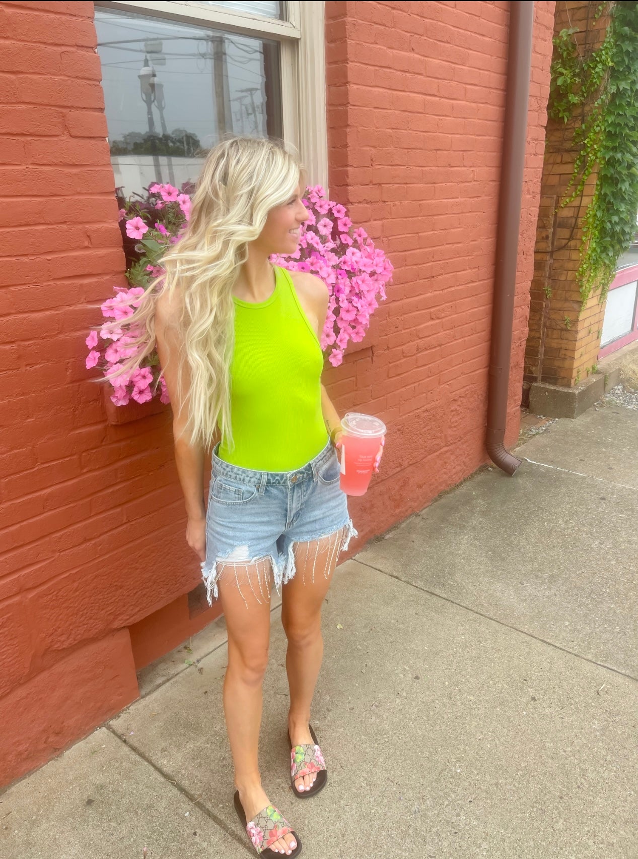 Rhinestone Baby Mid Rise Shorts