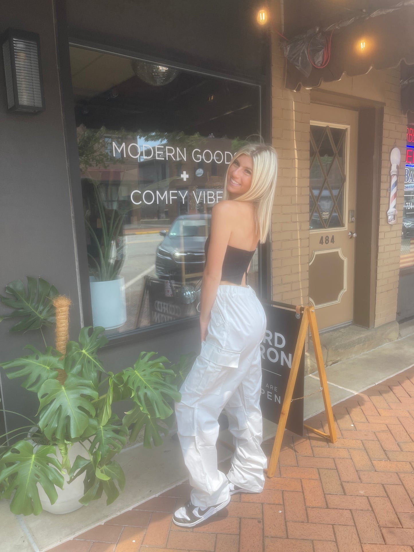 Parachute Tube Top Black