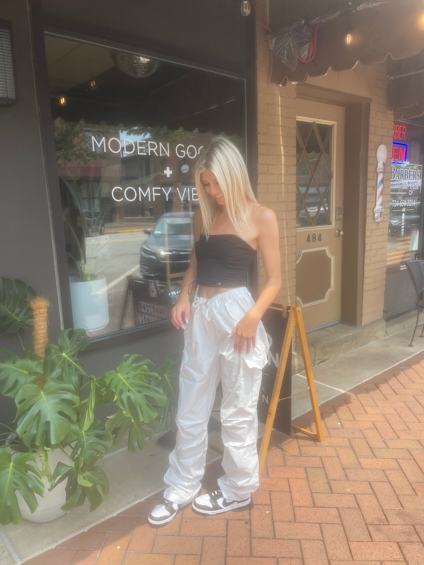 Parachute Tube Top Black