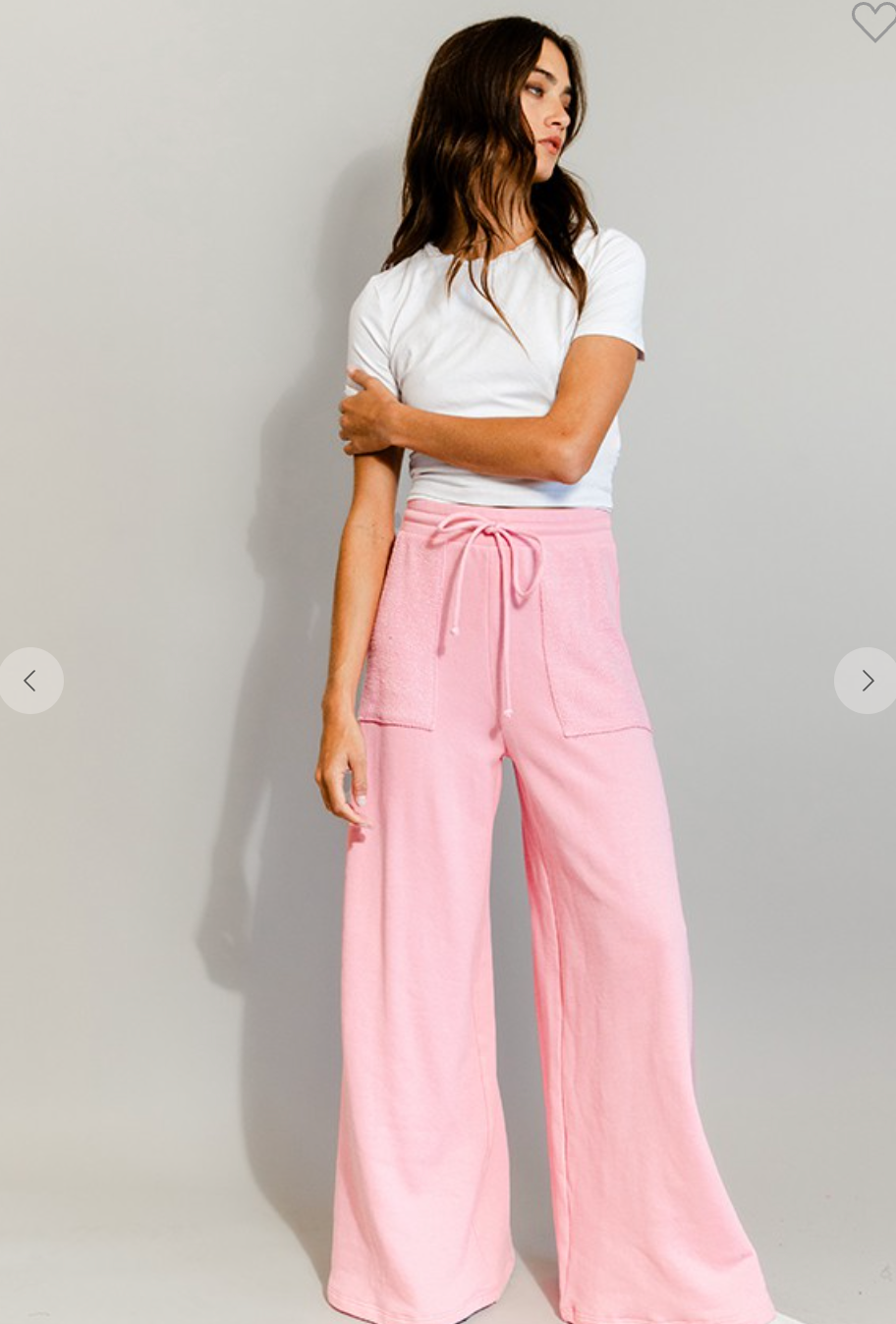 Wide Leg Sweats Lemonade Pink