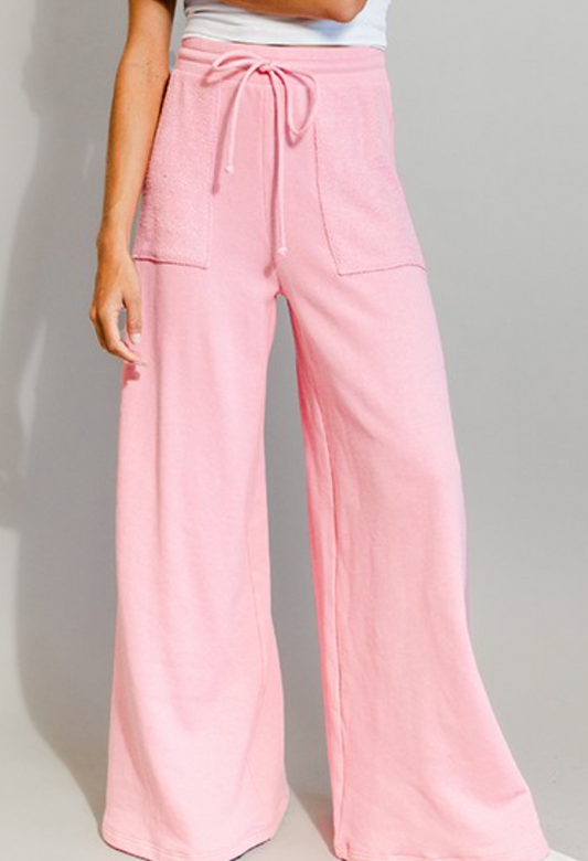 Wide Leg Sweats Lemonade Pink