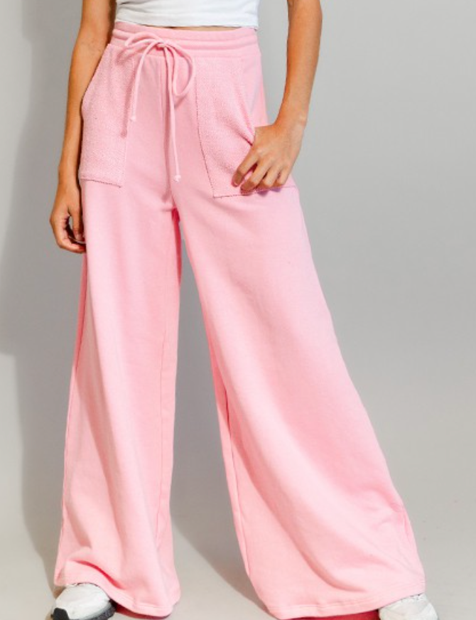 Wide Leg Sweats Lemonade Pink