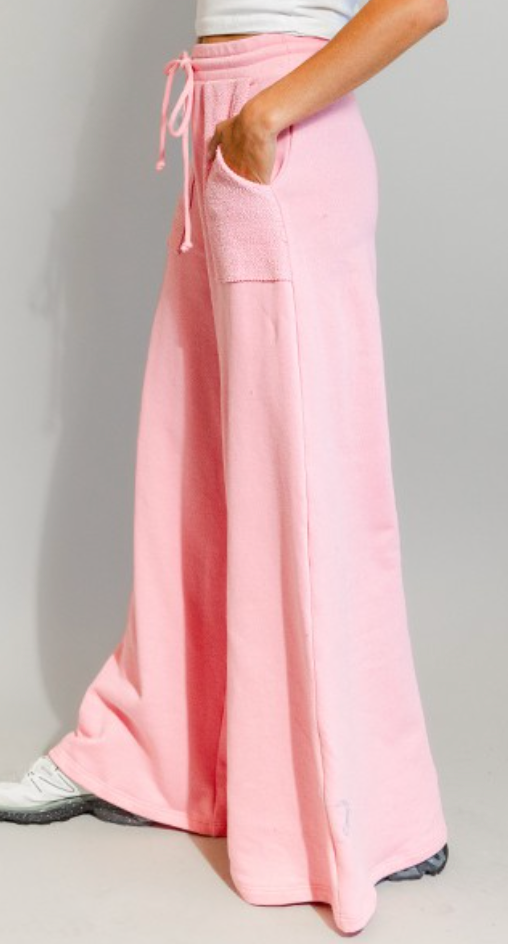 Wide Leg Sweats Lemonade Pink