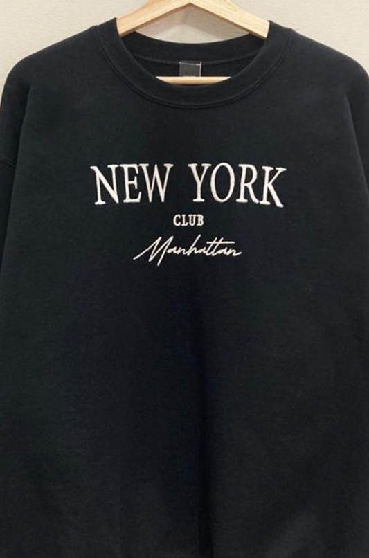 Embroidered NY Club Crewneck