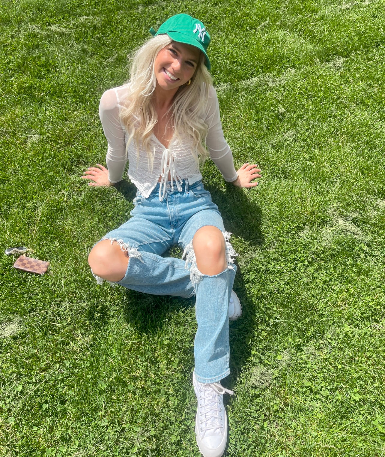 The Sheer Sophi Long Sleeve Tie Front