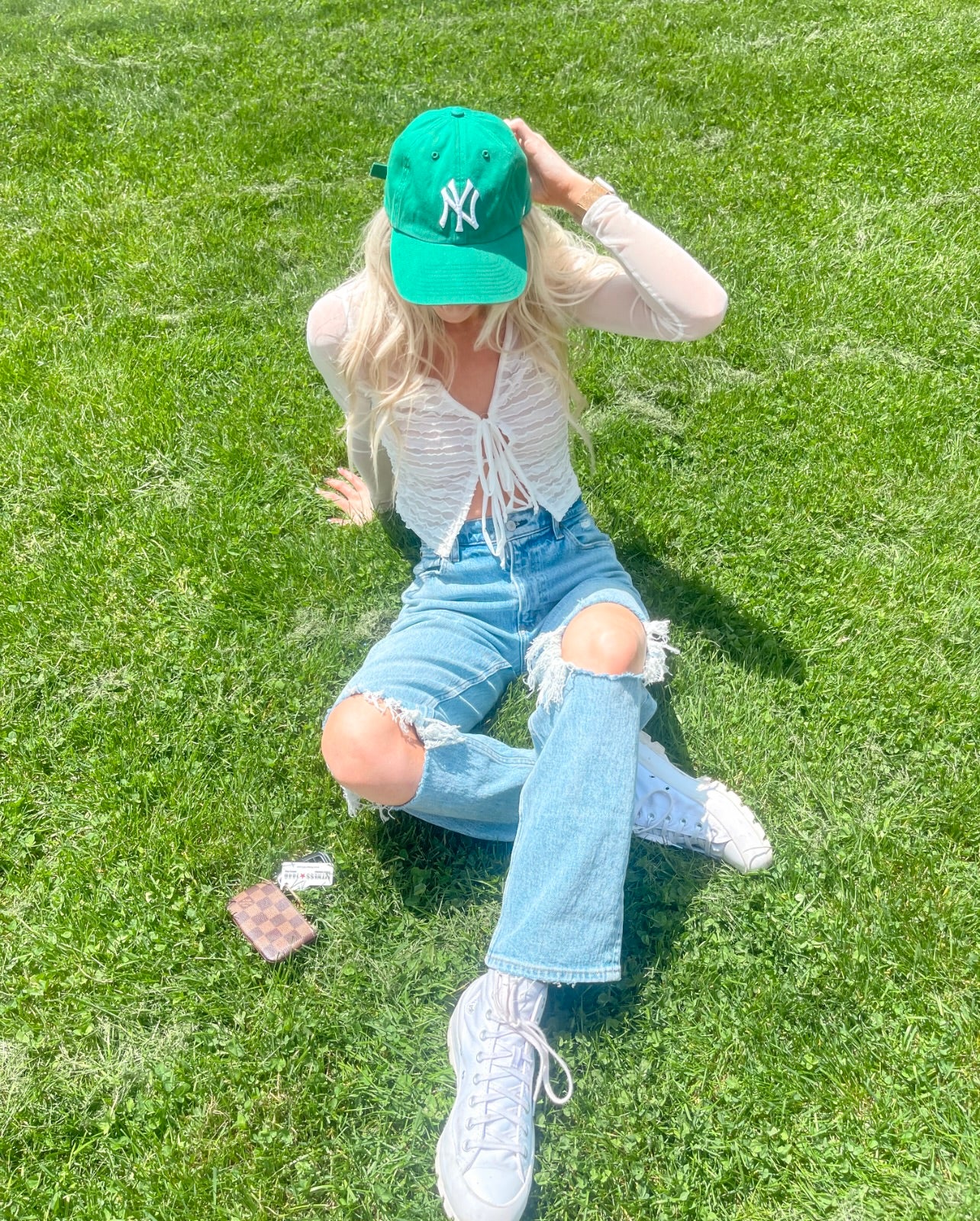 The Sheer Sophi Long Sleeve Tie Front