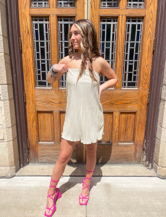 Tara Tube Pleated Mini Dress