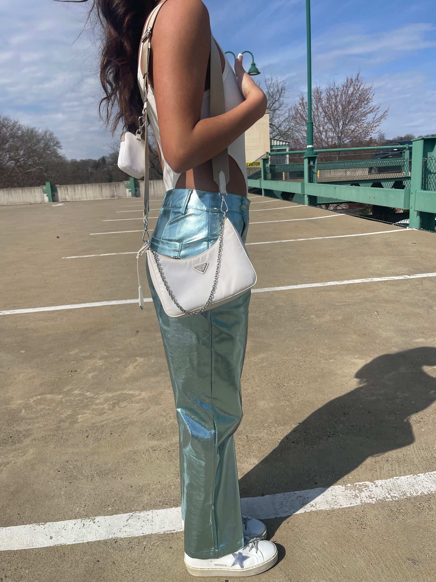 Aquamarine Metallic Trousers