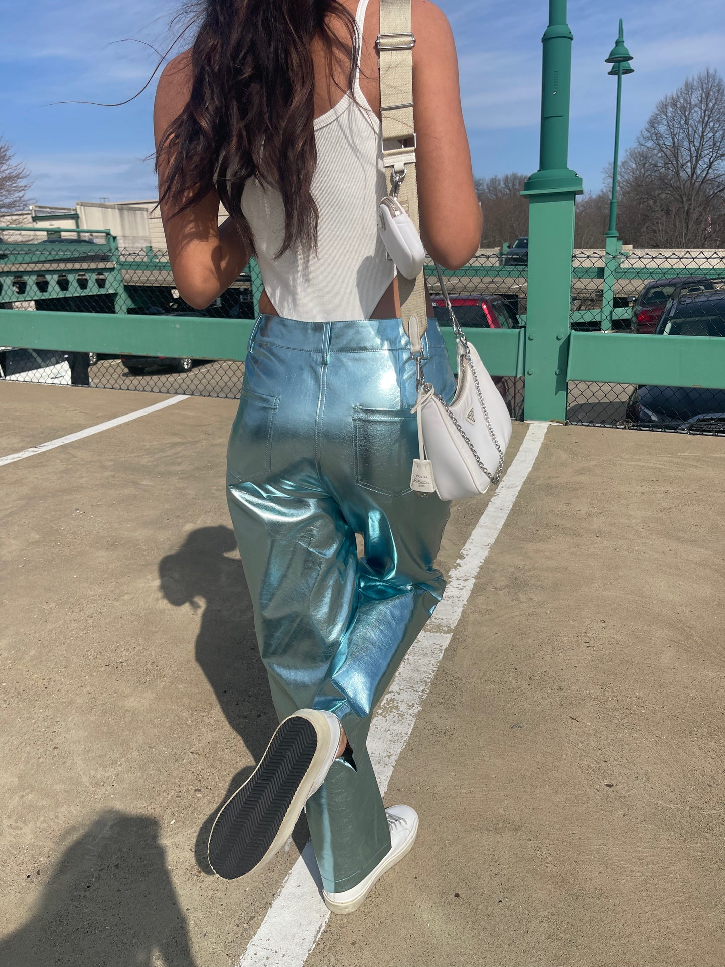 Aquamarine Metallic Trousers