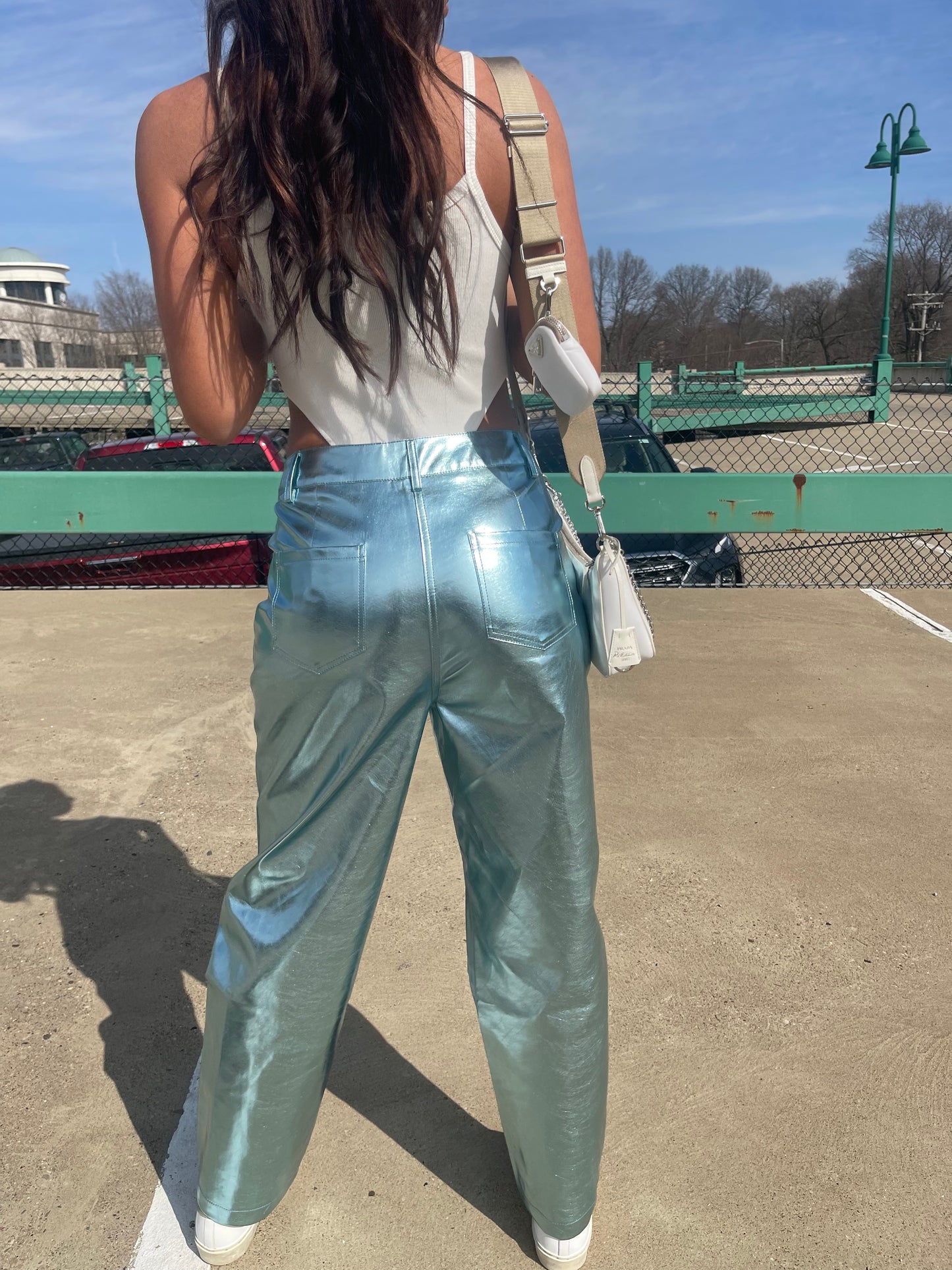 Aquamarine Metallic Trousers