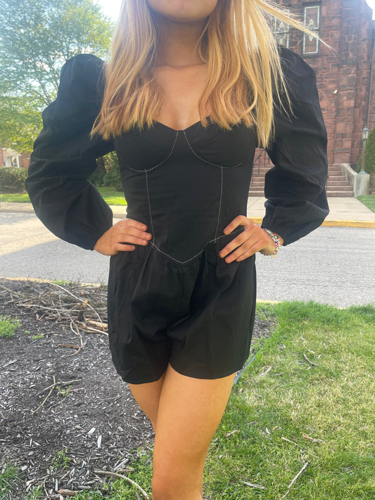 The Paige Puff Sleeve Romper